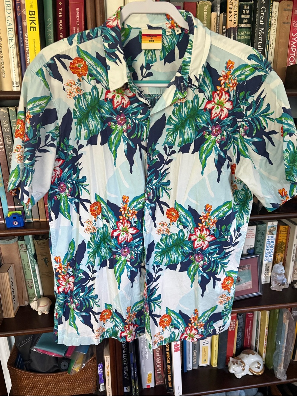 Superdry Light Blue Tropical Floral Button-Down Shirt